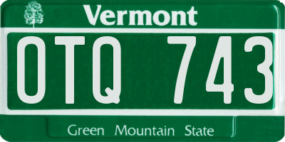 VT license plate OTQ743