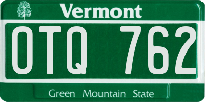 VT license plate OTQ762