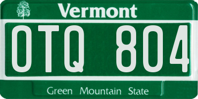 VT license plate OTQ804