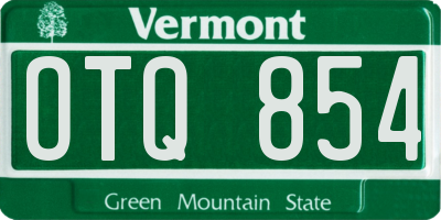 VT license plate OTQ854