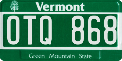 VT license plate OTQ868