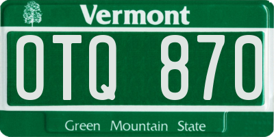 VT license plate OTQ870