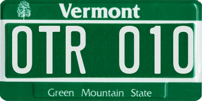 VT license plate OTR010