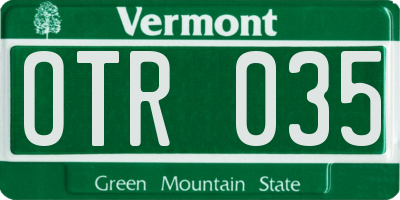 VT license plate OTR035