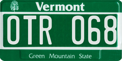 VT license plate OTR068