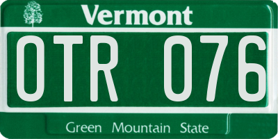 VT license plate OTR076