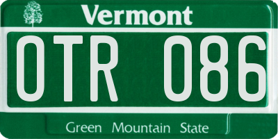 VT license plate OTR086