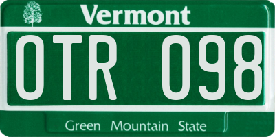 VT license plate OTR098