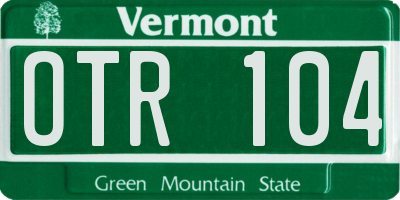 VT license plate OTR104