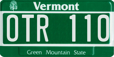 VT license plate OTR110