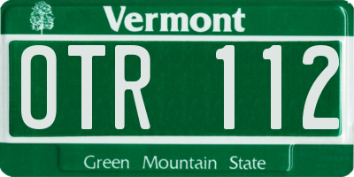VT license plate OTR112