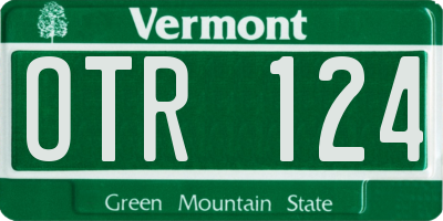 VT license plate OTR124