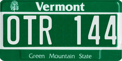 VT license plate OTR144
