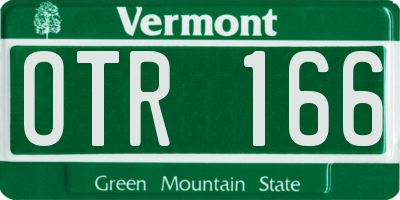 VT license plate OTR166