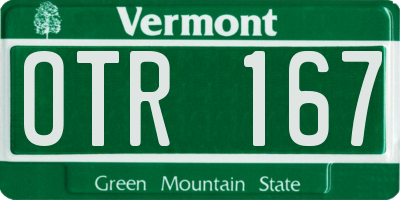 VT license plate OTR167