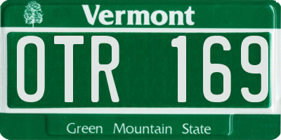 VT license plate OTR169