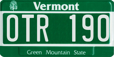 VT license plate OTR190