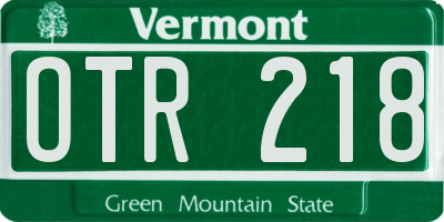 VT license plate OTR218