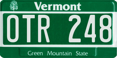 VT license plate OTR248