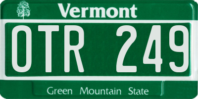 VT license plate OTR249