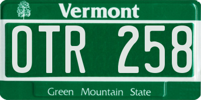 VT license plate OTR258