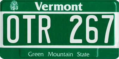 VT license plate OTR267