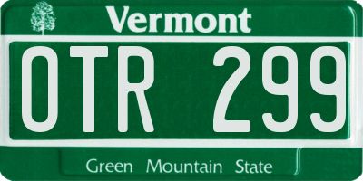 VT license plate OTR299