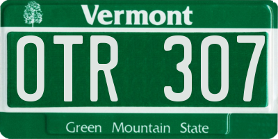 VT license plate OTR307