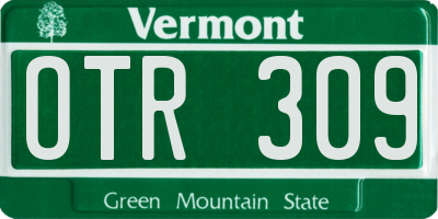 VT license plate OTR309