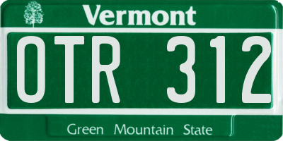 VT license plate OTR312