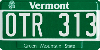 VT license plate OTR313