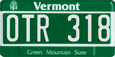 VT license plate OTR318