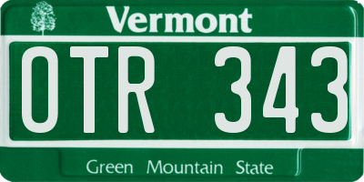 VT license plate OTR343