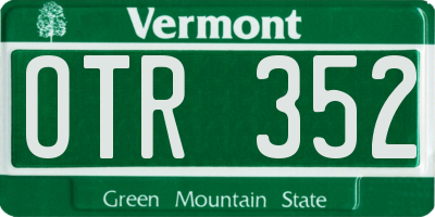 VT license plate OTR352