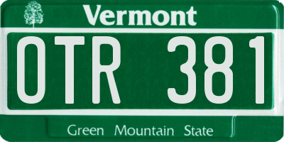 VT license plate OTR381