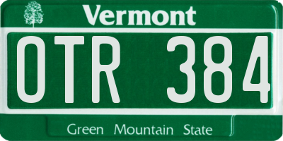 VT license plate OTR384
