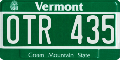 VT license plate OTR435