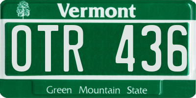 VT license plate OTR436