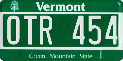 VT license plate OTR454