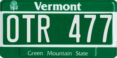 VT license plate OTR477