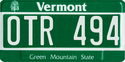VT license plate OTR494