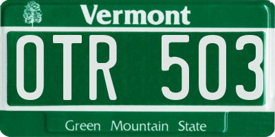 VT license plate OTR503