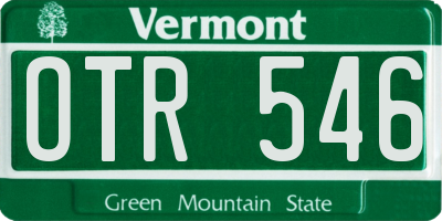 VT license plate OTR546