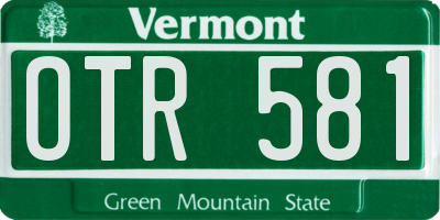 VT license plate OTR581
