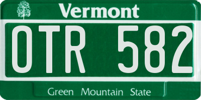 VT license plate OTR582