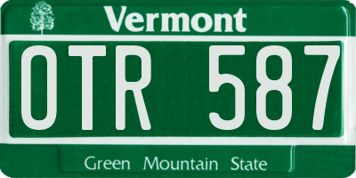 VT license plate OTR587