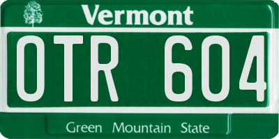 VT license plate OTR604