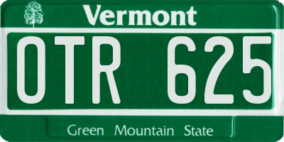 VT license plate OTR625