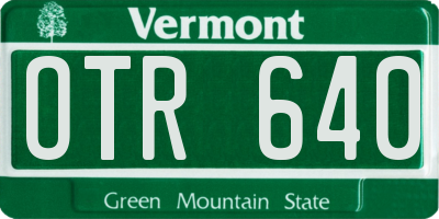 VT license plate OTR640