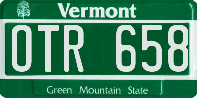 VT license plate OTR658